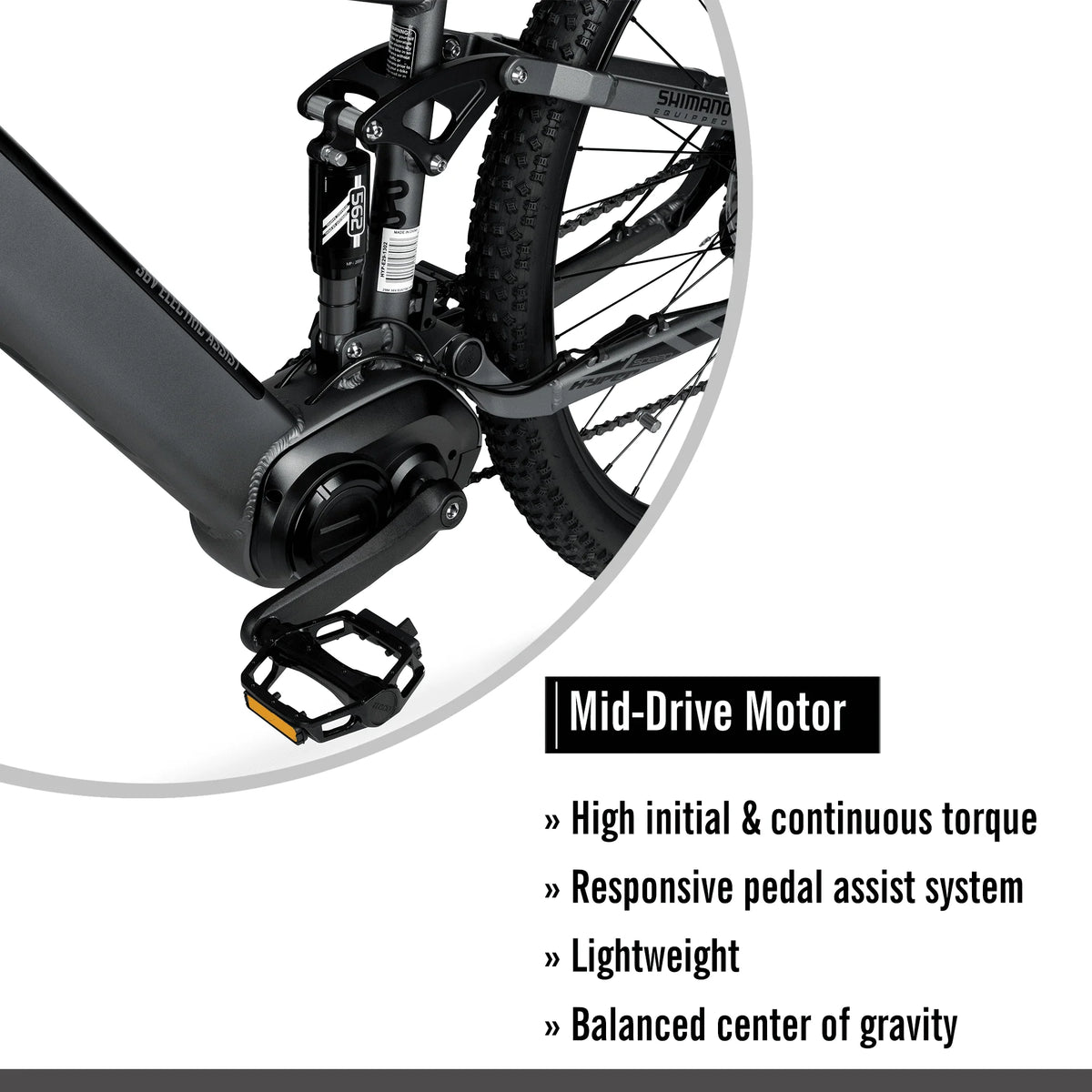 Electric Mountain Bike 250W Mid-Drive B5988