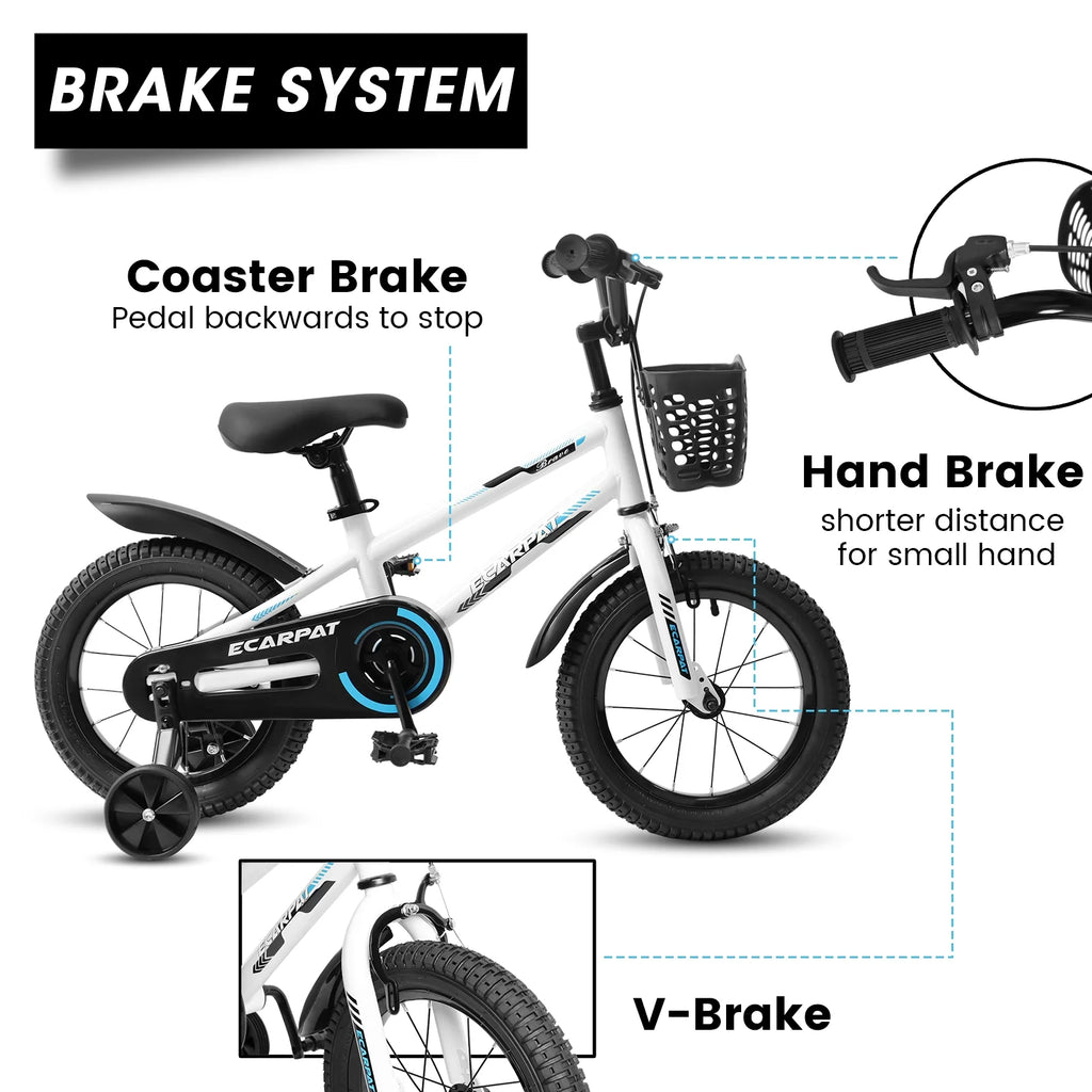 16 inch Kids Bike with Training Wheels, Basket and Fender E88091