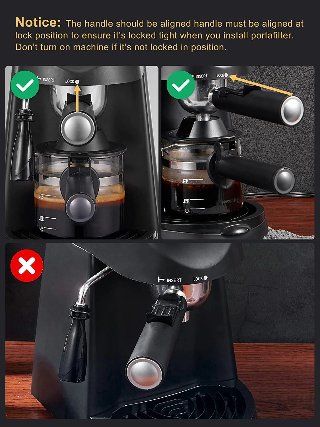3.5 Bar 4 Cup Steam Espresso Cappuccino Maker with Milk Frother, Black J210086