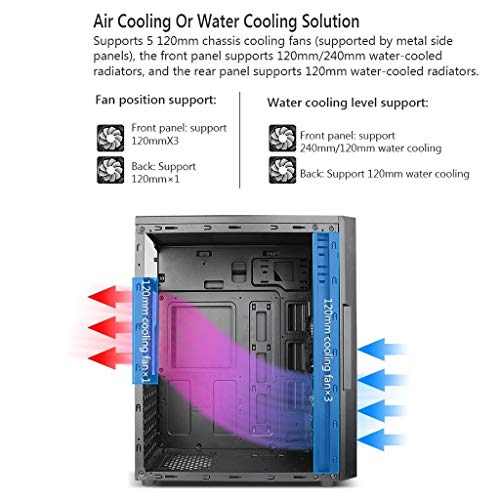 Black Mid-Tower ATX PC Case with Transparent Side Panels V213