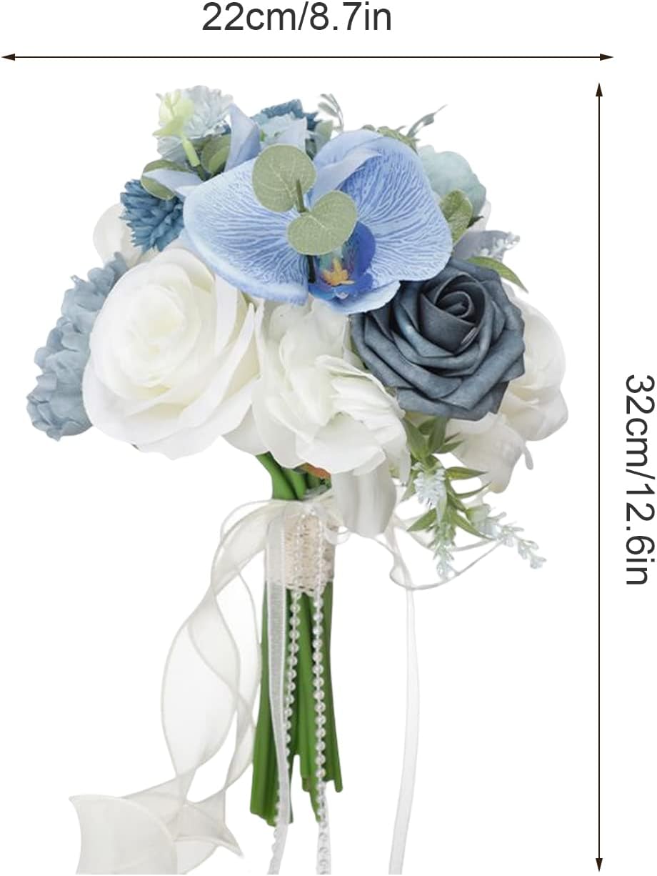 8.7 Inch Artificial Silk Rose Bridal Bouquet C919431