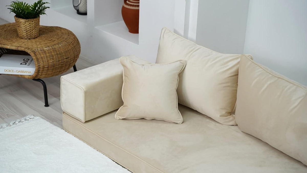 4" Thickness Velvet Floor Sofa Q30647