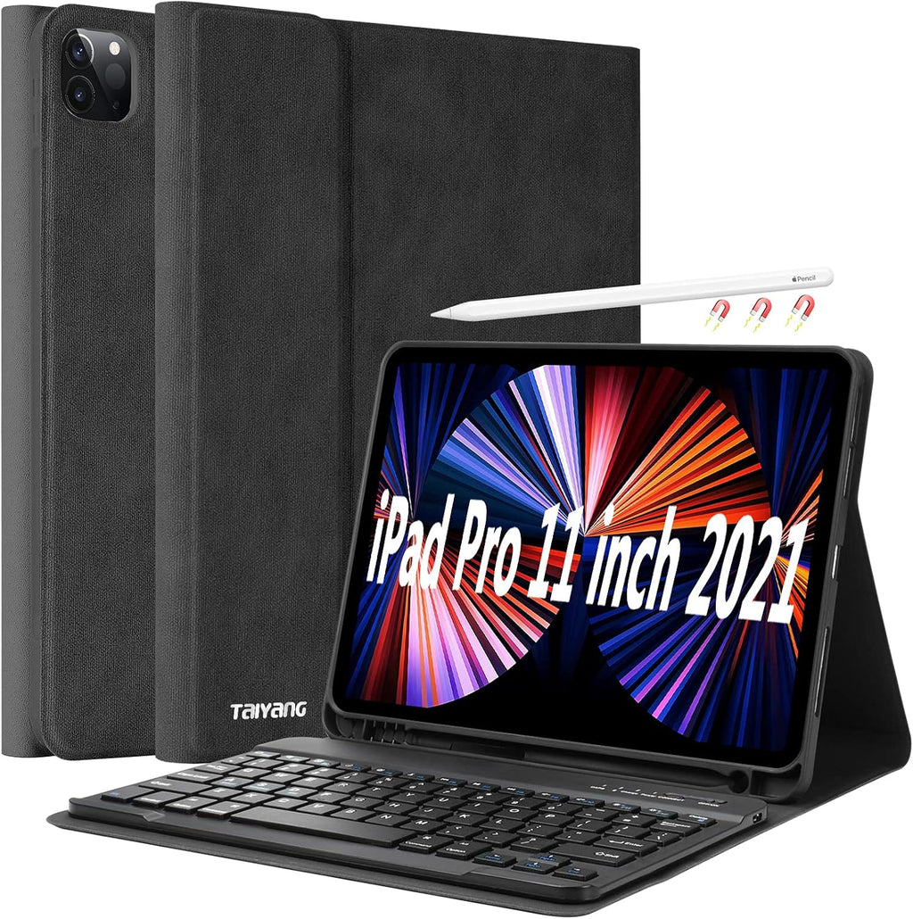 iPad Pro 11 Case with Keyboard, Built-in Pencil Holder Detachable Wireless Keyboard E341046