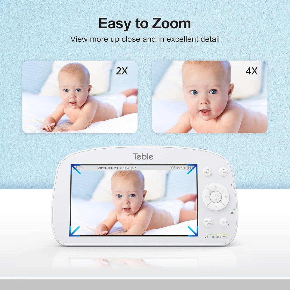 Baby Monitor with Camera and Audio, 5.5 Video Baby Monitor No WiFi with 720P HD Display Night Vision Y174217