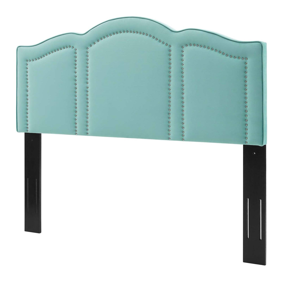 Light Green Velvet King Size Headboard with Nailhead Trim G769109