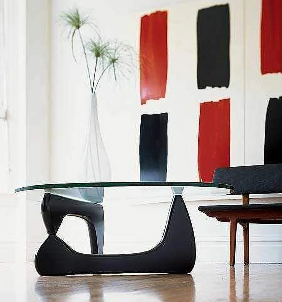 Black 2 Pieces Interlocking Solid Ash Wood Coffee Table Feet L979613