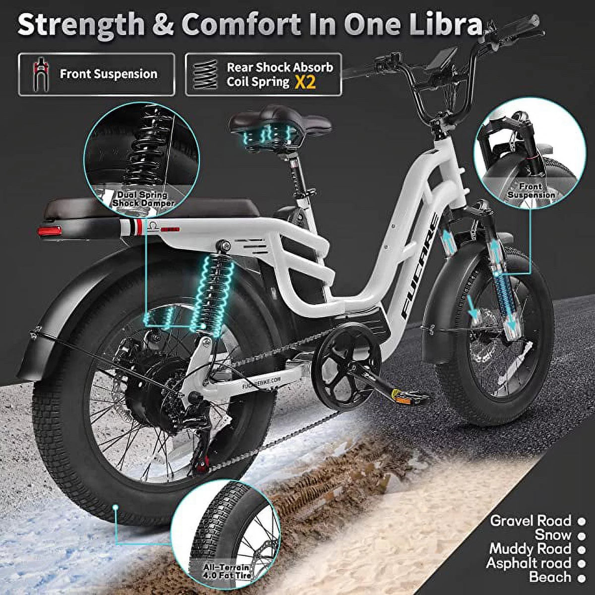 750W 48V Electric Bike with 20*4.0 Fat Tire Y2304