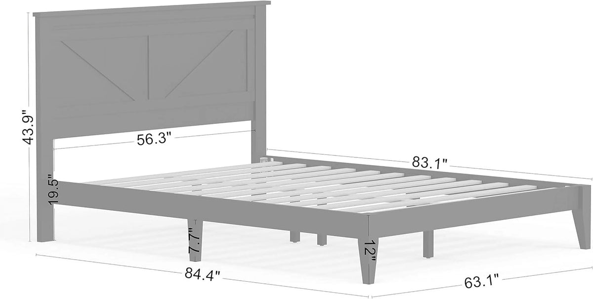 Solid Wood Platform Bed Queen S61230