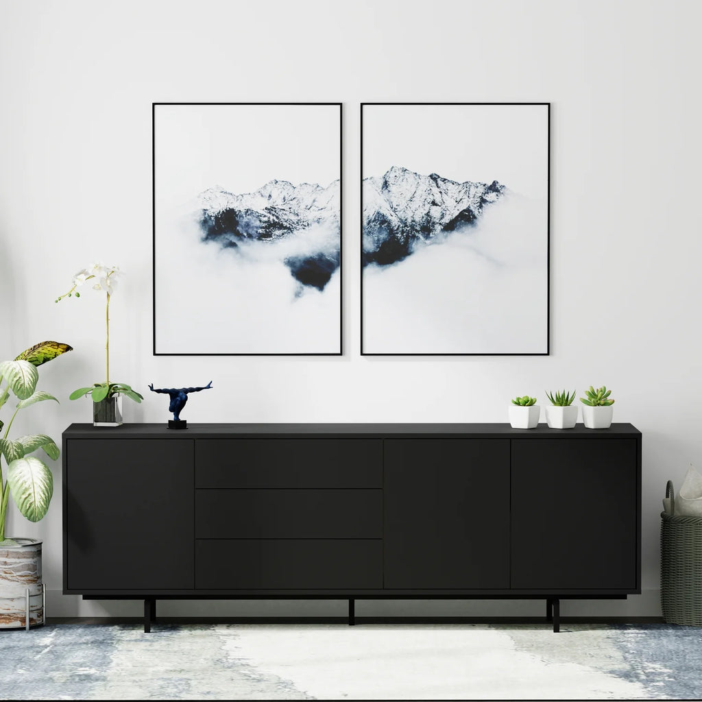 78" x 28" Highboy Modern TV Stand Cabinet And Sideboard P7643