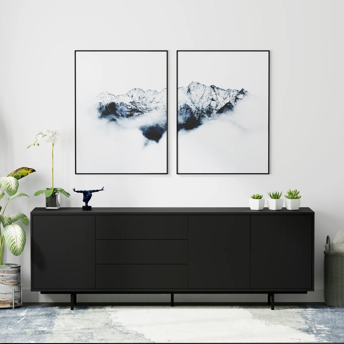 78" x 28" Highboy Modern TV Stand Cabinet And Sideboard P7643