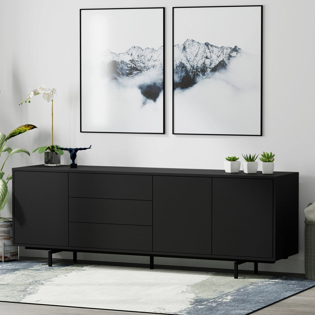 78" x 28" Highboy Modern TV Stand Cabinet And Sideboard P7643