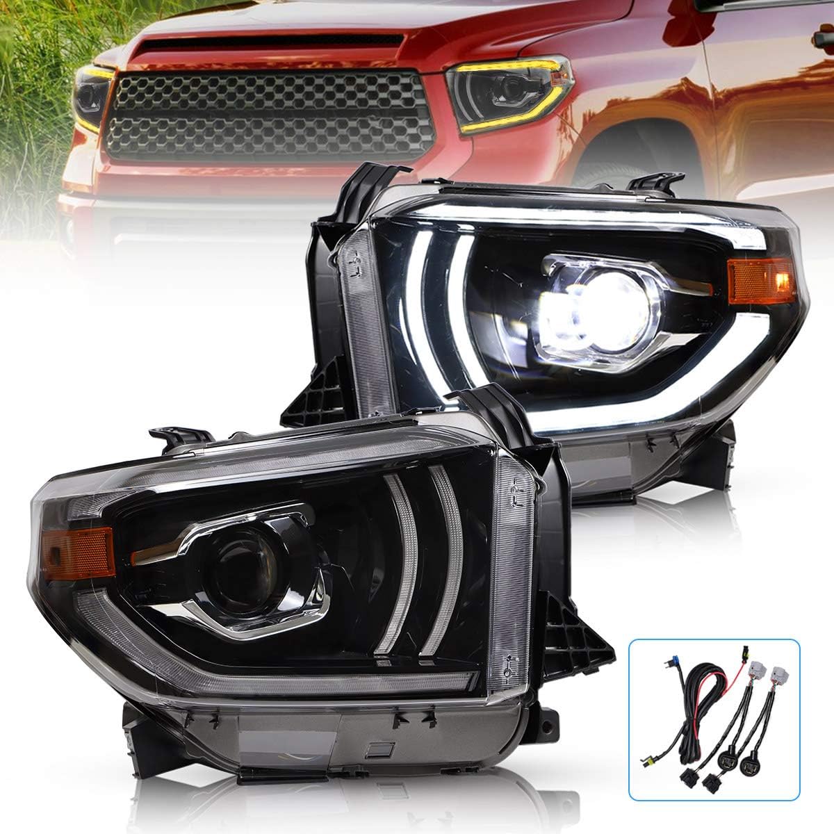 Black Housing Projector Headlights Q574
