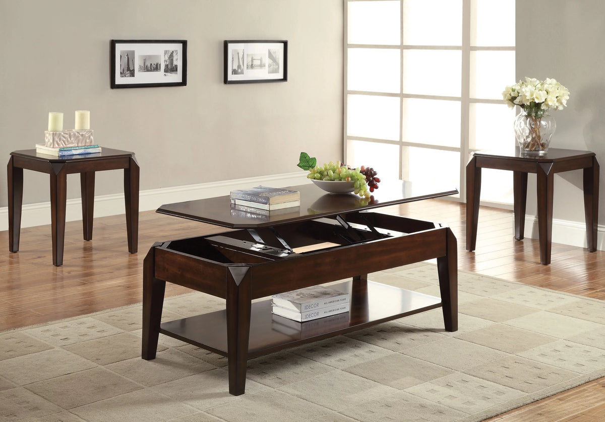 Wooden End Table with Beveled Tapered Legs Y16881