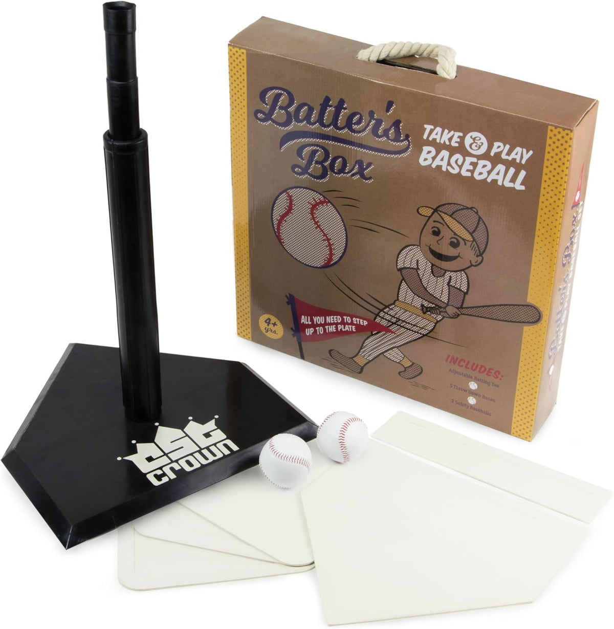 Deluxe Youth Tee-Ball Starter Pack with Batting Tee, 5 Rubber Bases, 2 Safety Balls, & Storage Case G5092