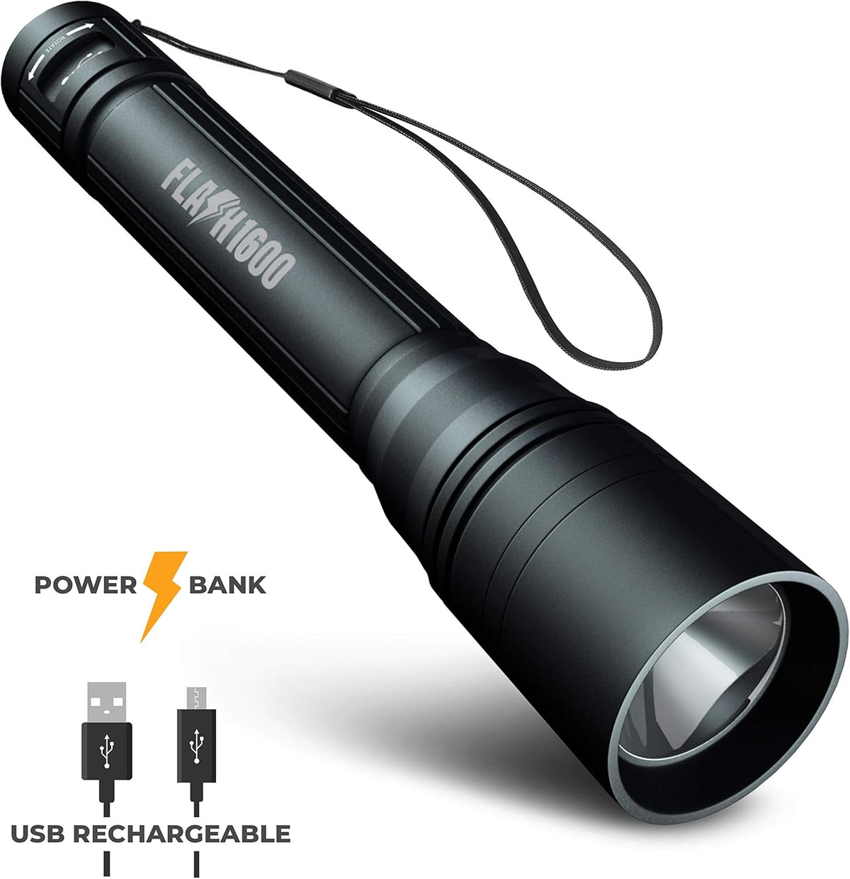 1600 Lumen Rechargeable LED Flashlight, Pack of 2 L438