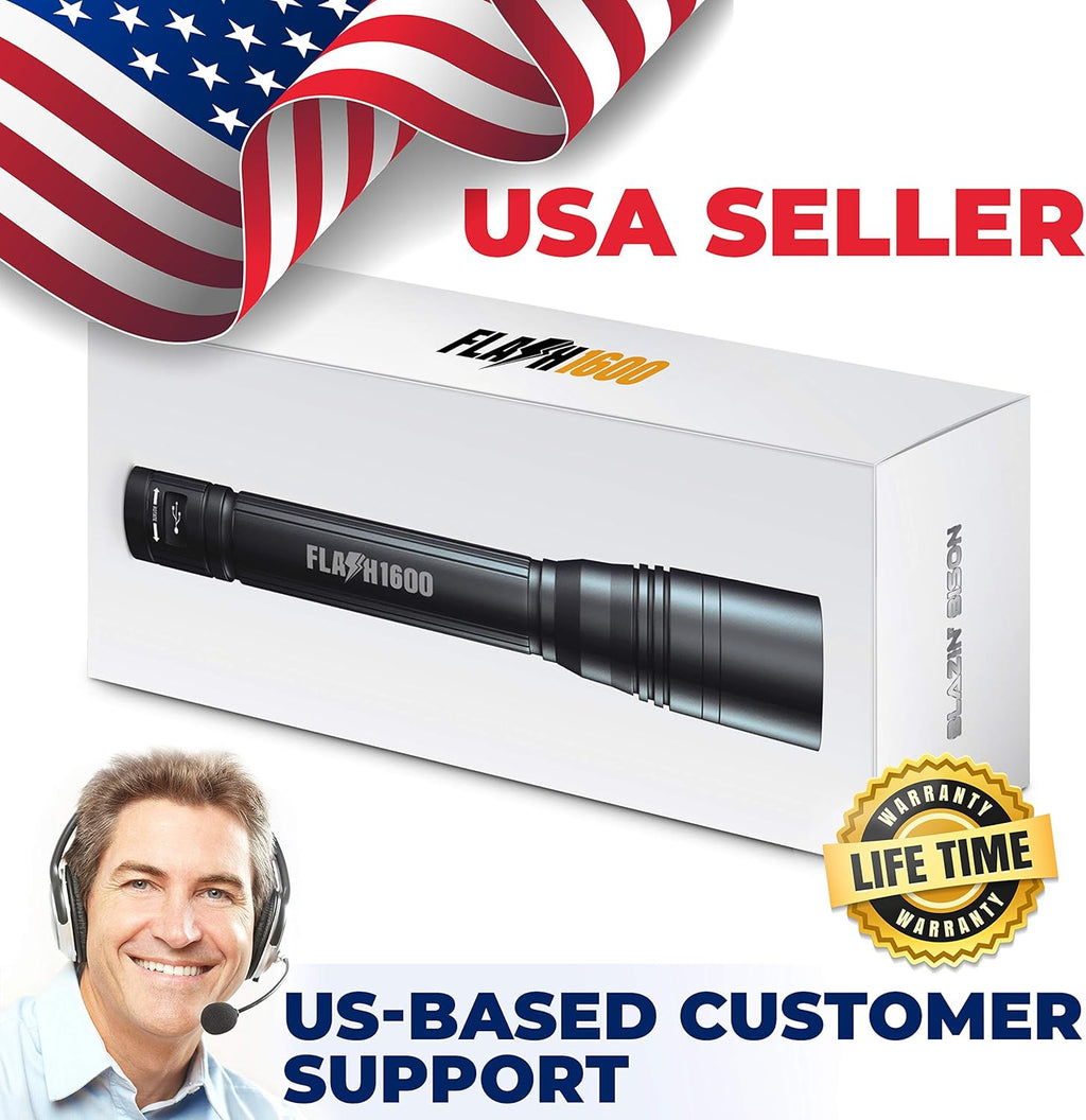1600 Lumen Rechargeable LED Flashlight, Pack of 2 L438