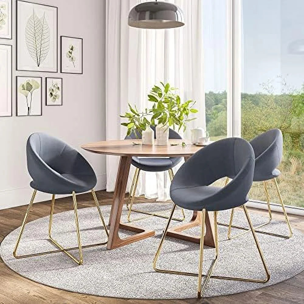 Velvet Accent Chair with Back Golden Metal Legs Q451224