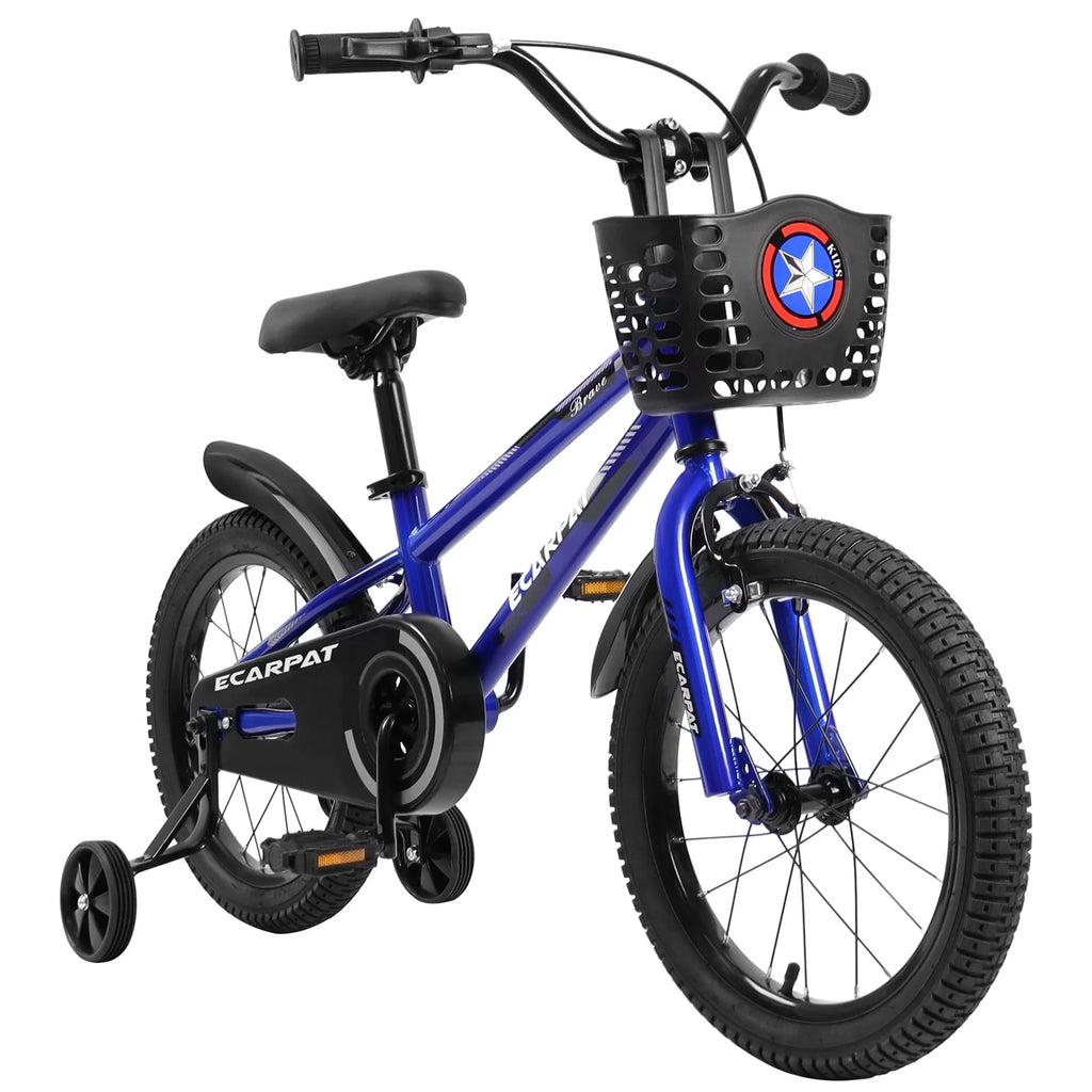 16 inch Kids Bike with Training Wheels, Basket and Fender E88091