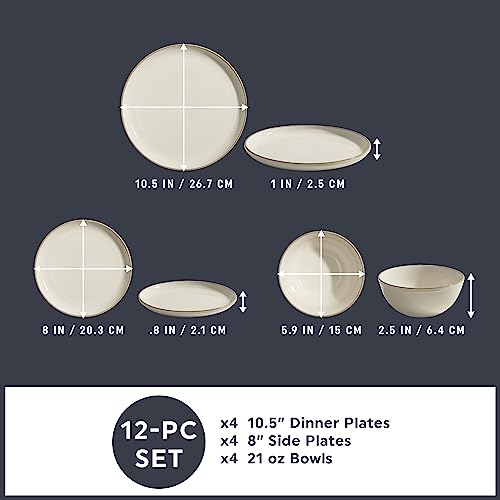 16-Pc Stoneware Dinnerware Set, Navy T764912