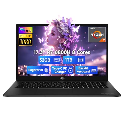 17.3" IPS FHD Gaming Laptop, 8 Cores AMD Ryzen 7 6800H 32GB DDR5 RAM 1TB SSD AMD Radeon 680M GPU J289