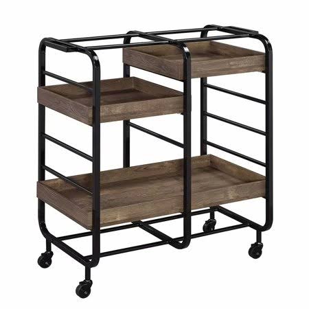 3 Tier Kitchen Trolley Serving Cart with Adjustable Trays O3577