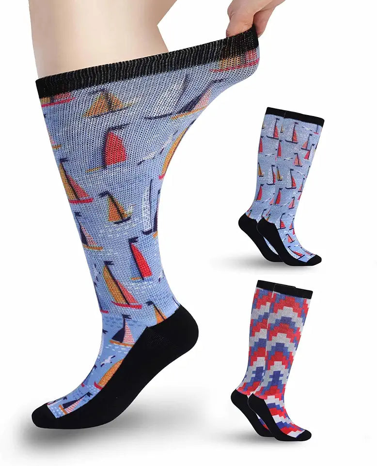 Extra Wide Non Binding Socks for Women Men E4692