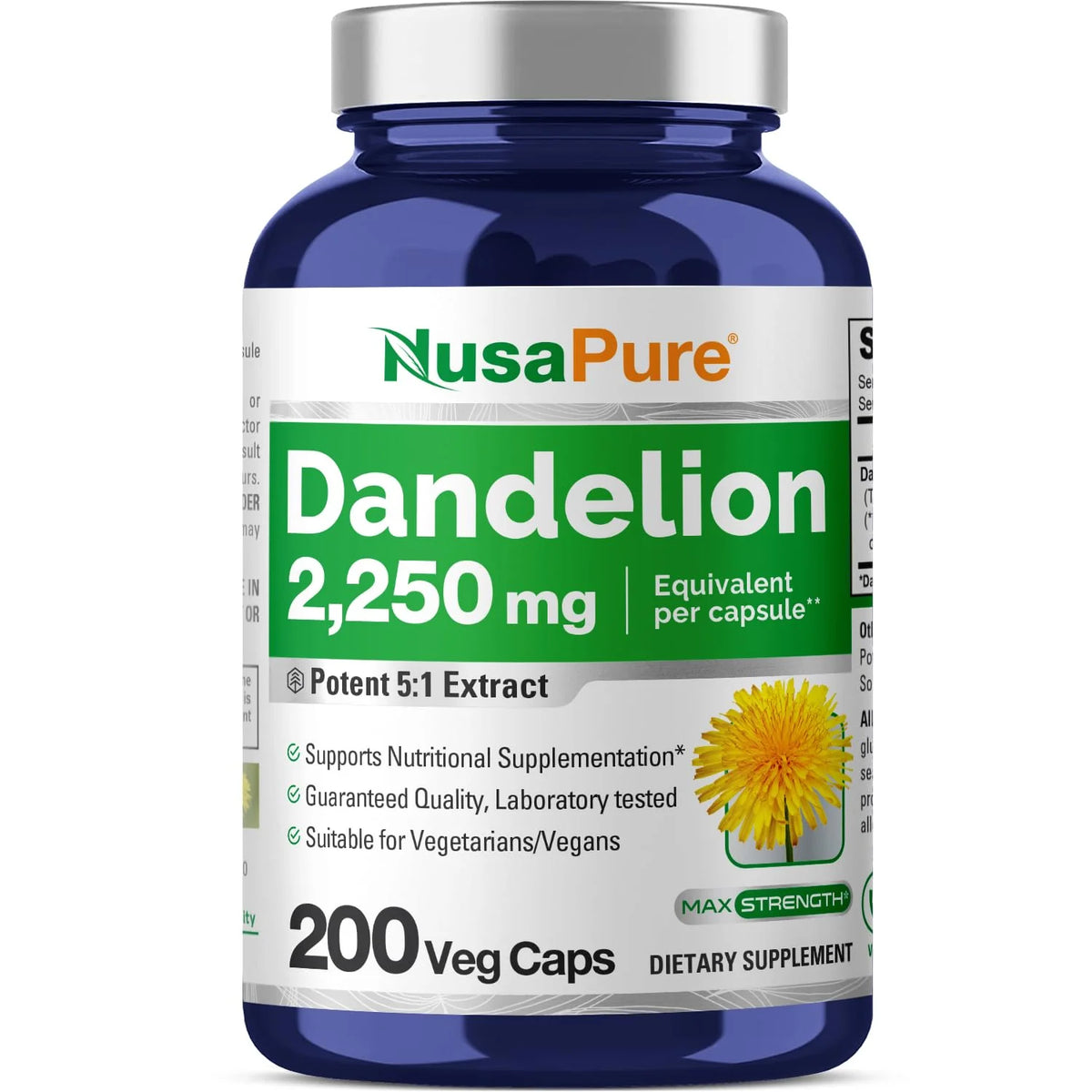 Dandelion Root Extract 2,250mg 200 Veggie Capsules Non-GMO A1602