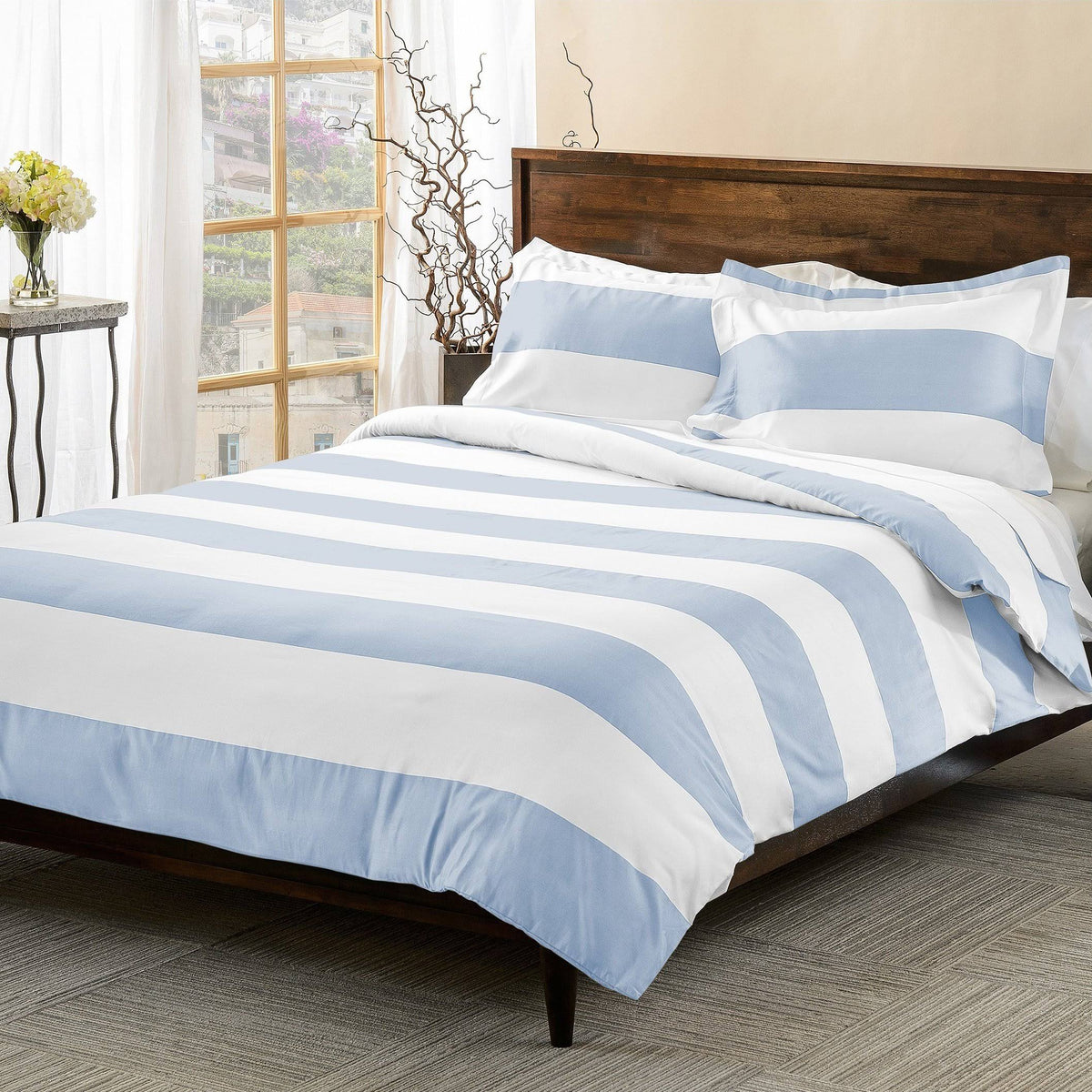 600 Thread Count Cotton Blend Duvet Cover Set J8400