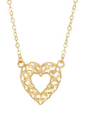 Sterling Silver and 14KT Gold Plated Open Heart Adjustable Necklace C245