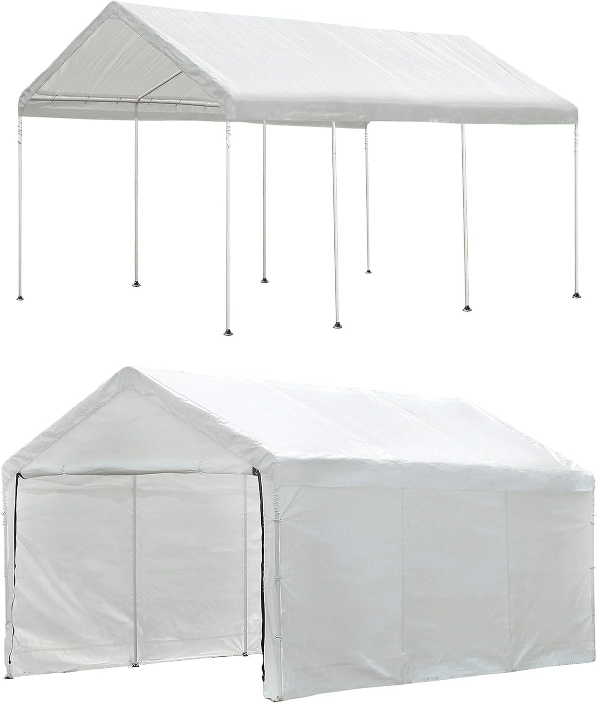 10' x 20' Steel Carport Canopy with Enclosure Kit S87890