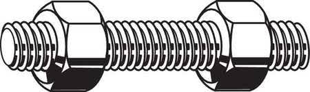 Threaded Stud,plain,1-3/4-8X13-1/4,pk4 Y135884