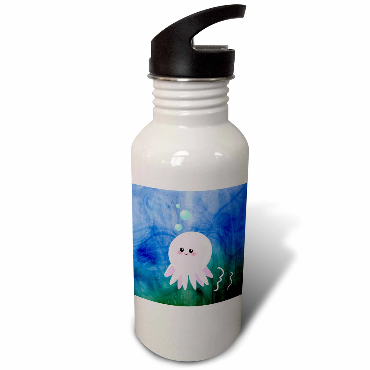Pink Octopus Cartoon Sports Water Bottle 21 oz M519