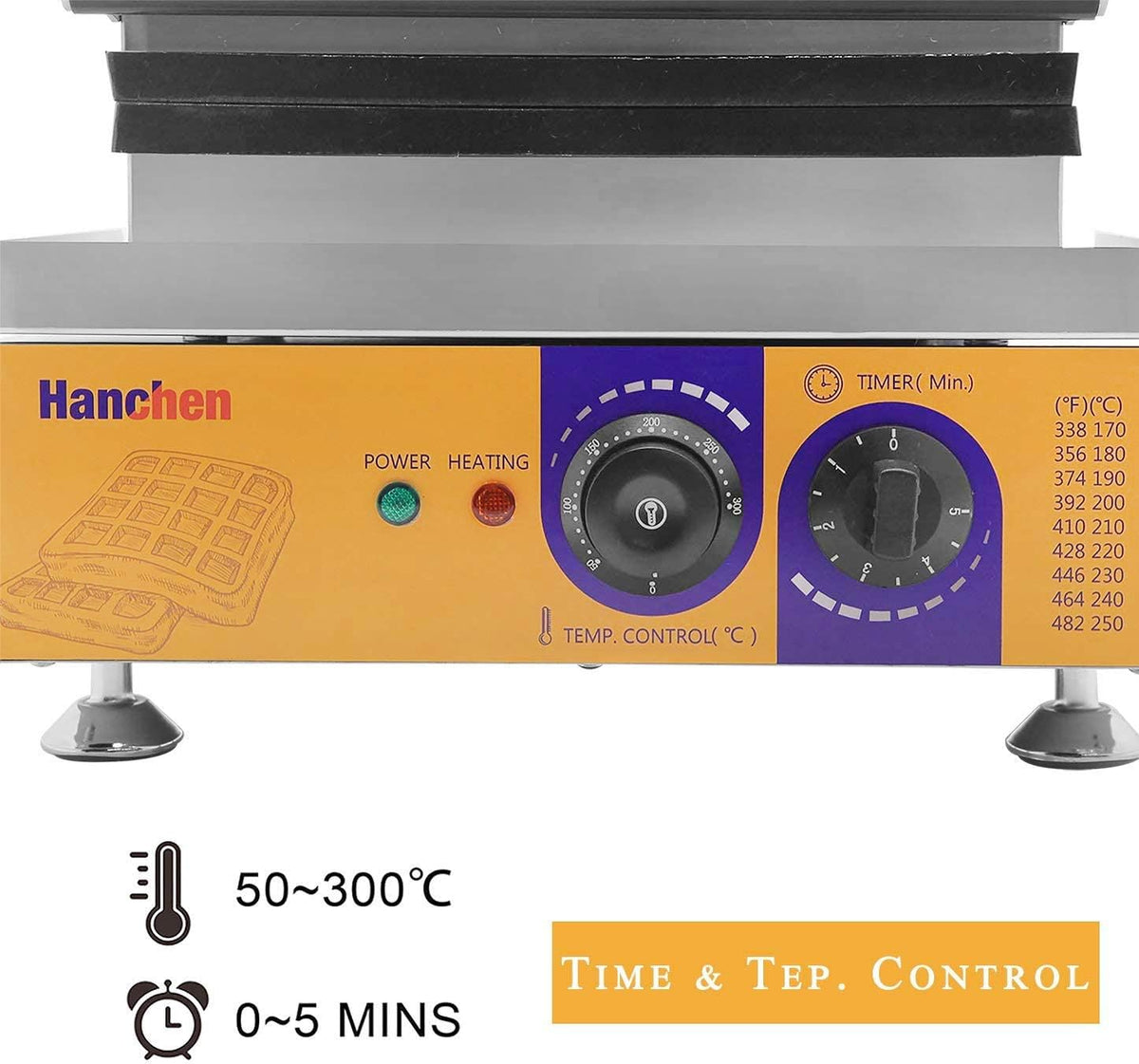 10pcs Commercial Electric Waffle Maker 110V No-Stick Belgian Waffle Baker O9196