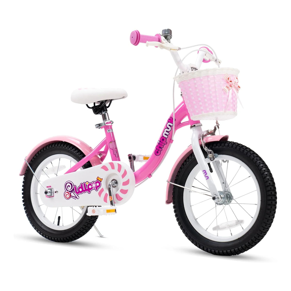 14 Inch Girls Kids Bike with Basket Training Wheels D329444