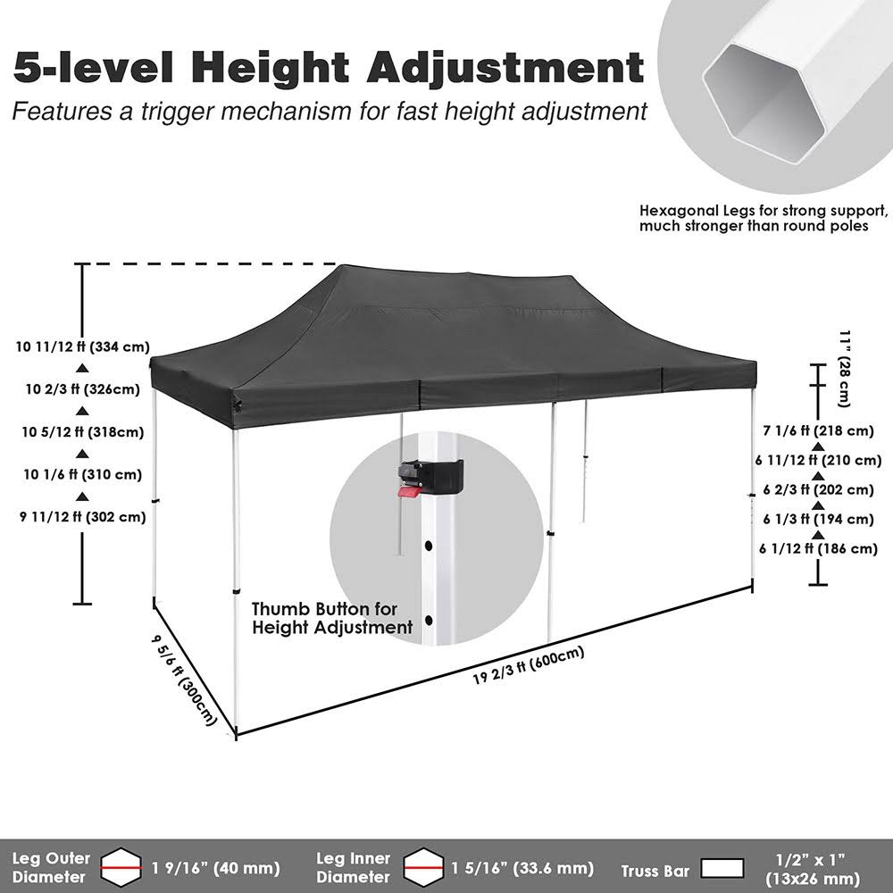 10x20 ft Pop Up Canopy Tent A534849