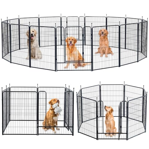 32 inch 6 Panel Foldable Metal Dog Playpen Y566282