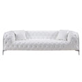 White Faux Leather Sofa G5398