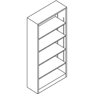 Charcoal 5-Shelf Metal Bookcase S71063