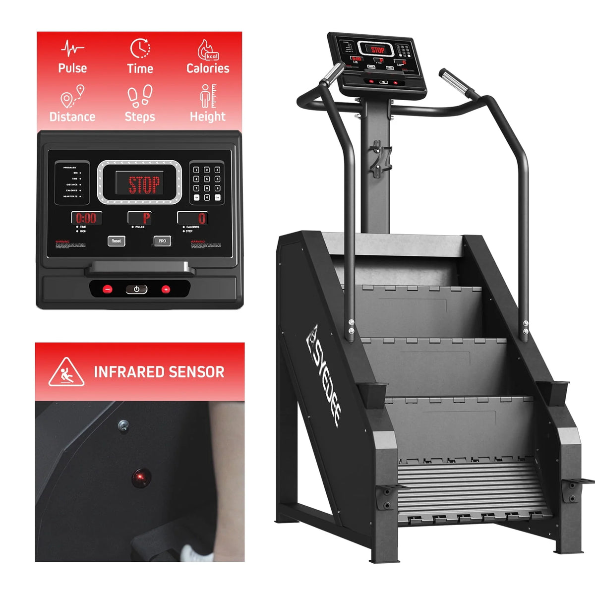 Stair Stepper with LED Screen and 12 Workout Programs M392295