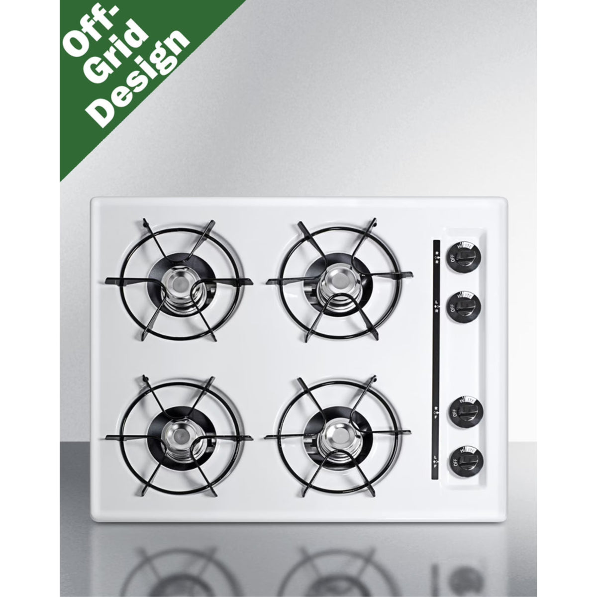 24" LP Gas Cooktop with Four Open Burners and Battery-Start Ignition U506264