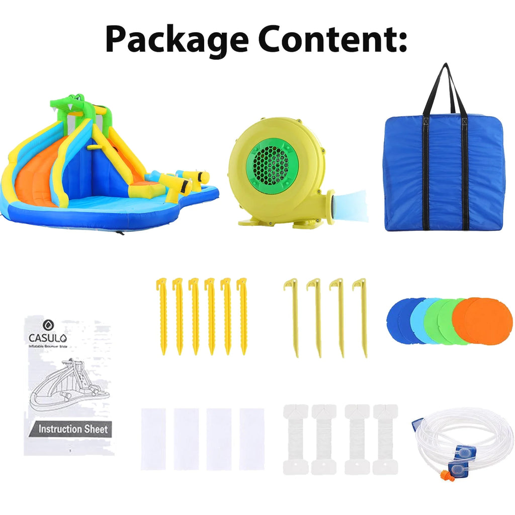 Inflatable Bounce House with Water Slide and Spray Pool K228205