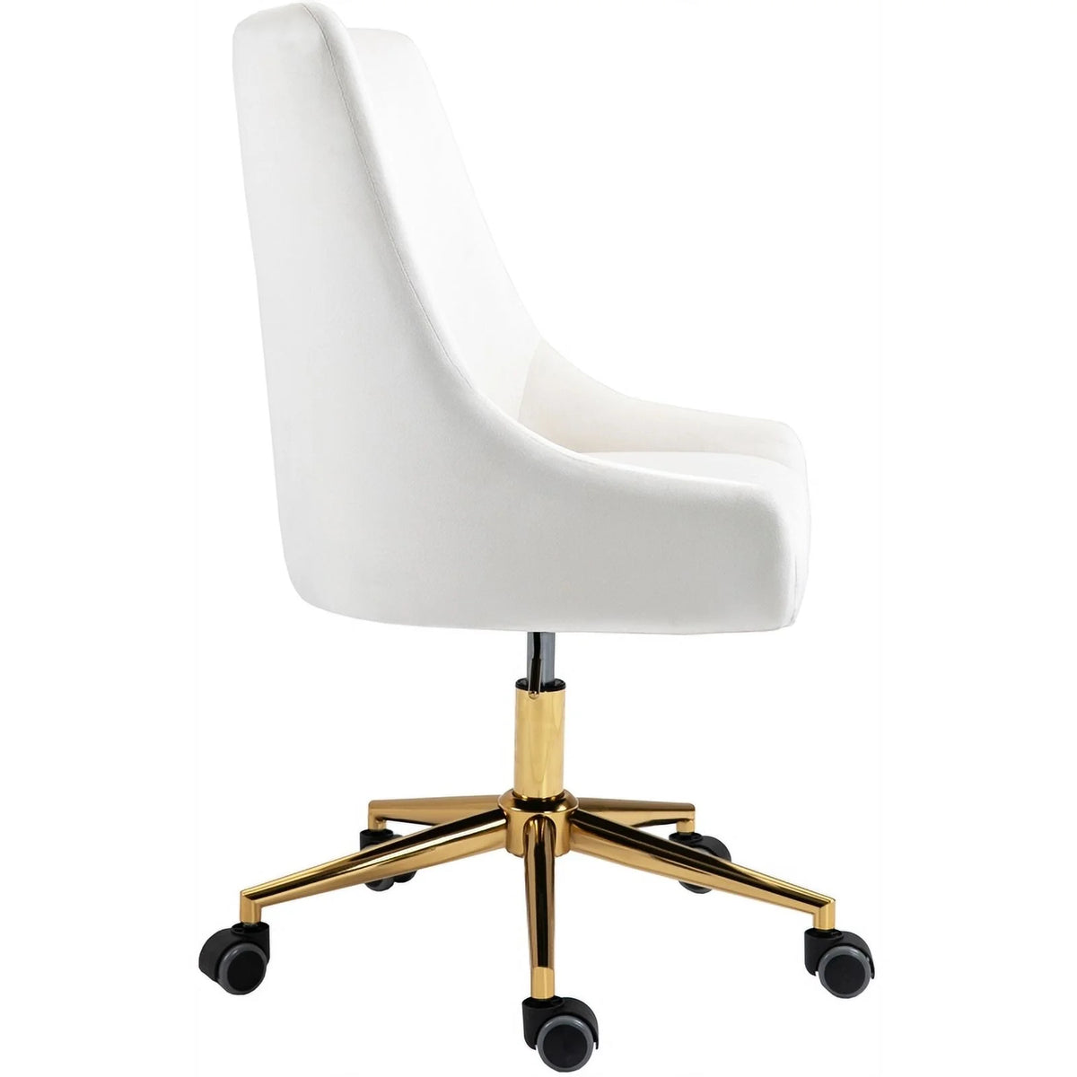 Cream Velvet Swivel Adjustable Office Chair U6006