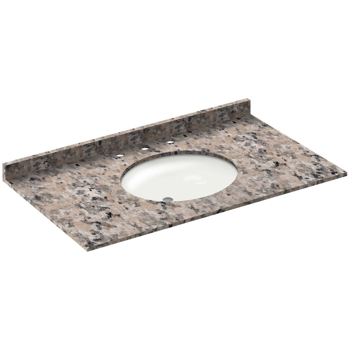 Burlywood Single Vanity Top with Backsplash K661402