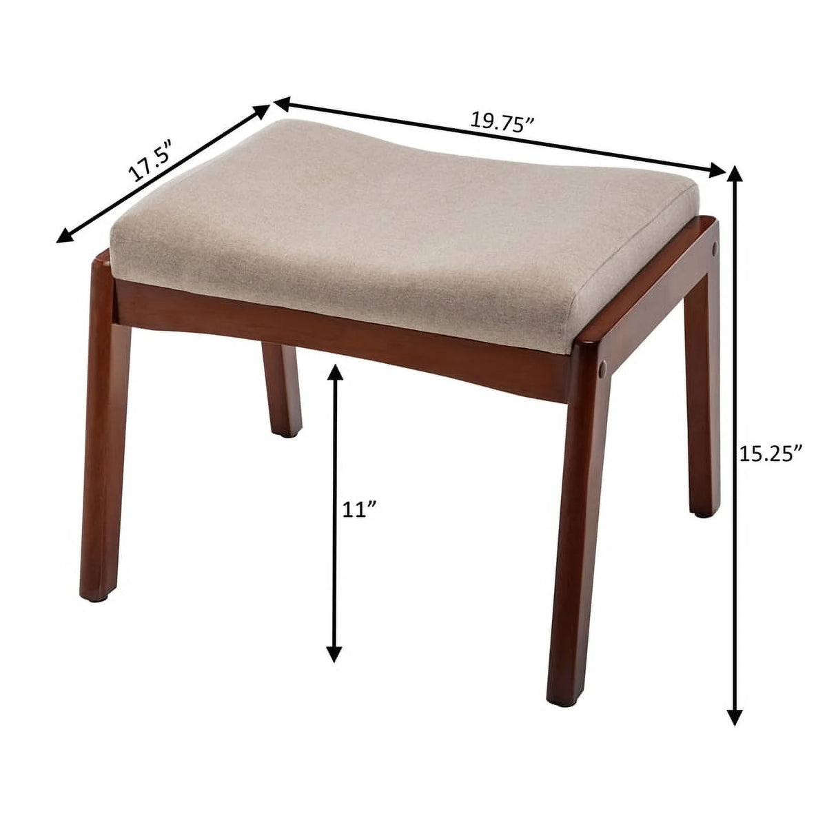 Beige Fabric Accent Lounge Armchair with Ottoman Q3090