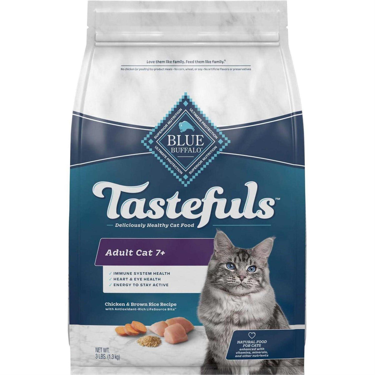 Blue Buffalo Healthy Aging Chicken & Rice Mature Dry Cat Food V84020