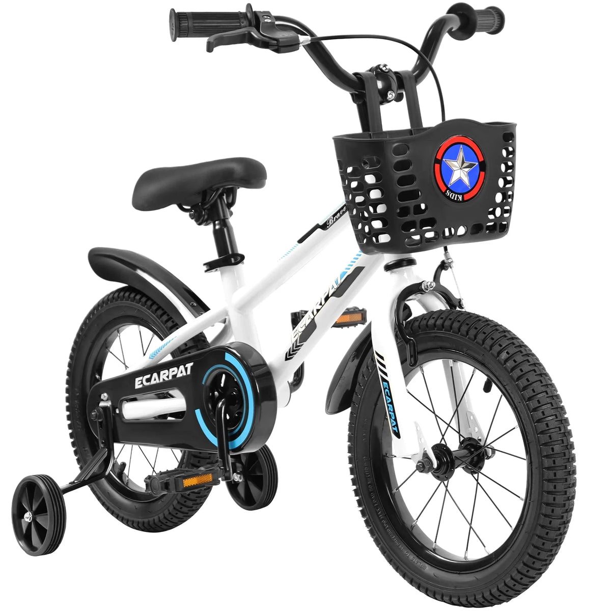 16 inch Kids Bike with Training Wheels, Basket and Fender E88091