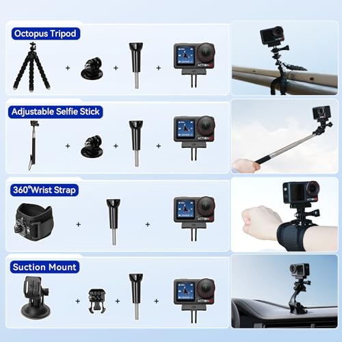 4K Waterproof Action Camera with 50 Piece Accessory Kit D950001