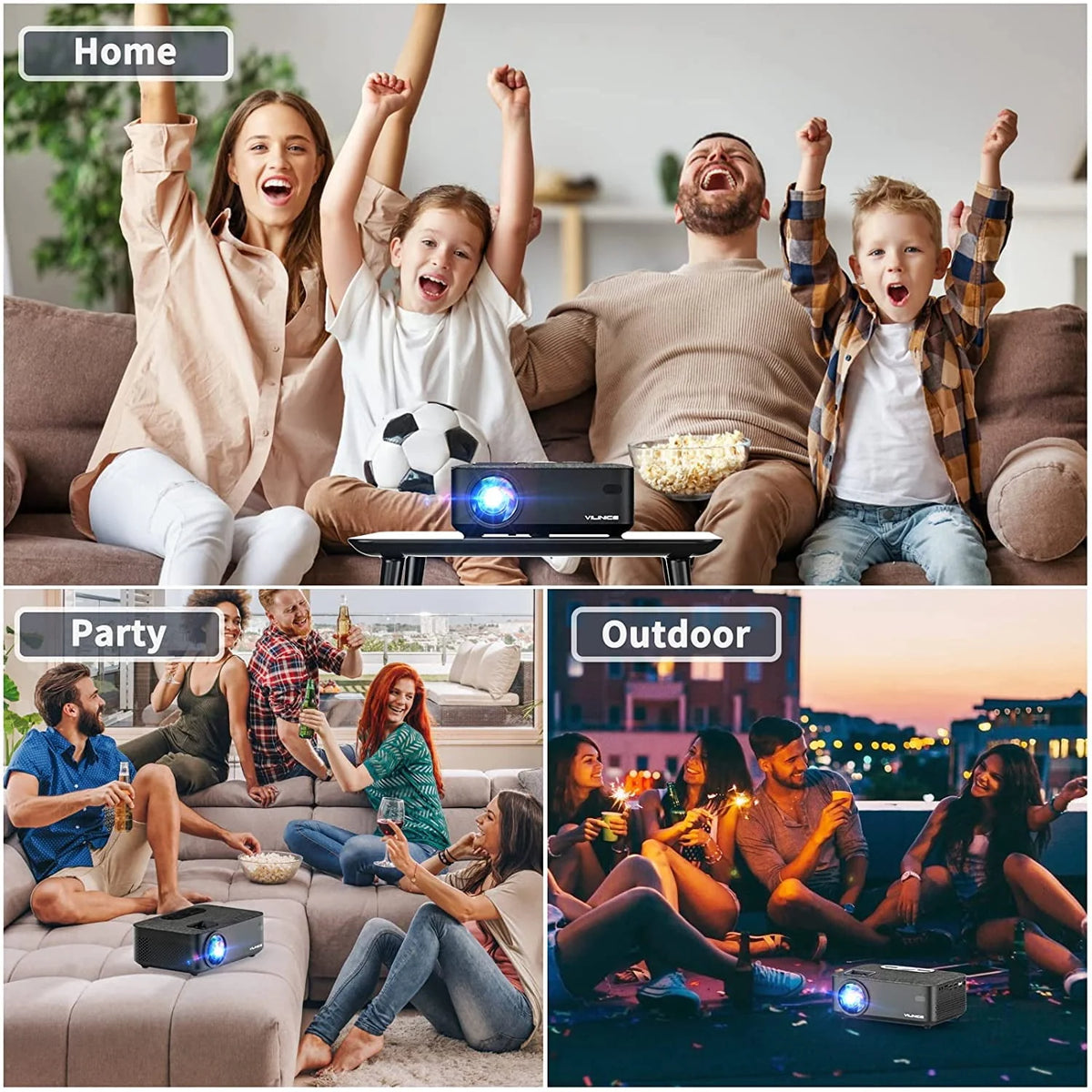 Mini WiFi Projector HD 1080P 240 LCD Display with Bluetooth Z70301