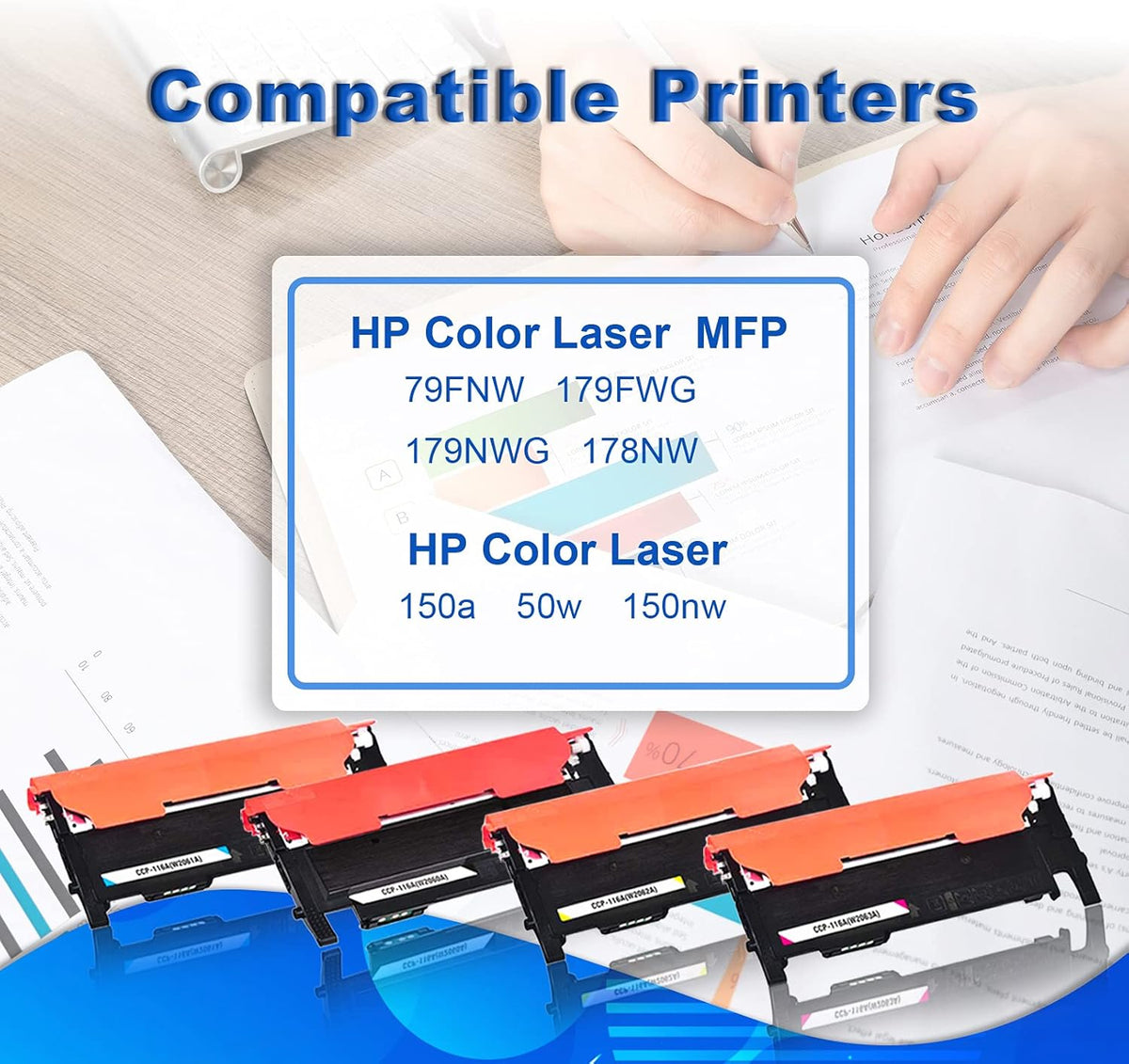 Compatible Toner Cartridge for HP 116A Printer (Black, Cyan, Magenta, Yellow) Z1146