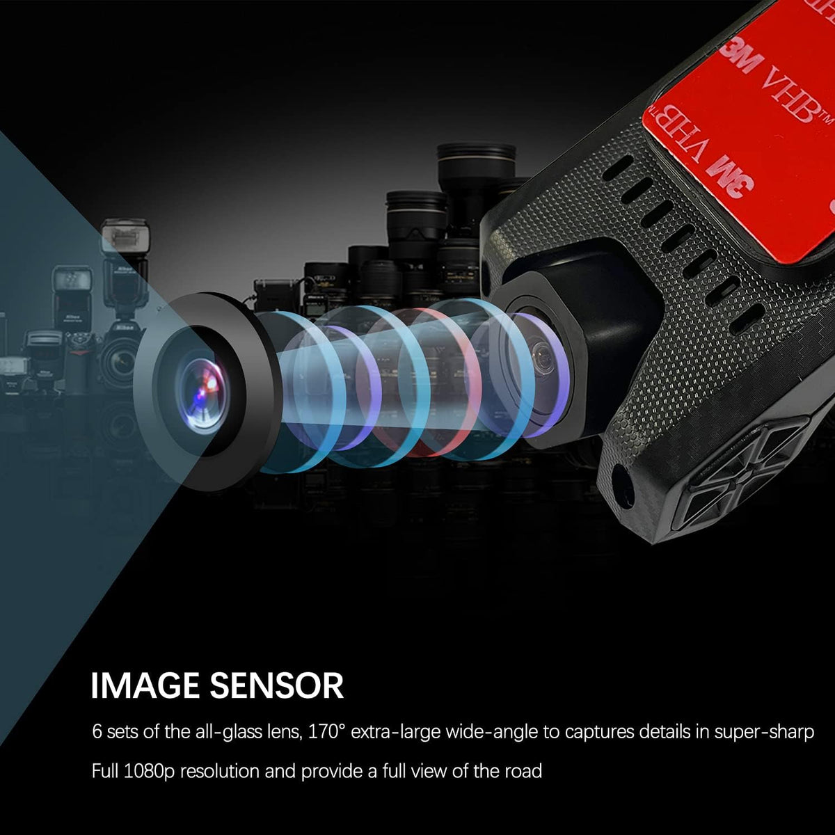 Dash Cam with 16GB Micro SD Card, Pack of 2 G9385